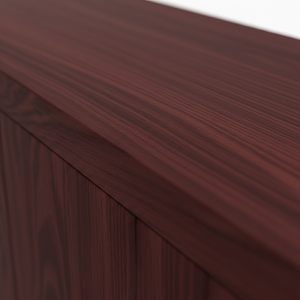 Aparador Moderno de 4 Puertas con Bordes Suaves, Gabinete de MDF Dinámico con Acabado en Roble Macizo, Resistente al Agua - Product Image 5