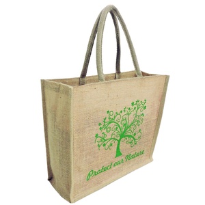 กระเป๋าช้อปปิ้งแฟชั่นกระเป๋าผ้าปอกระเจาพิมพ์ลายสินค้าคุณภาพสูงผลิตในอินเดียตะวันตก - Product Image 1