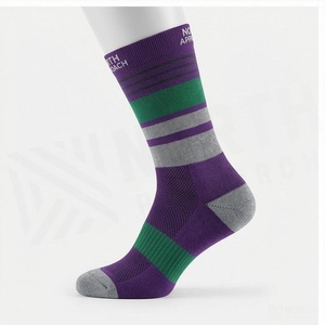 North Approach Crew <b>Socks</b> Striped Green Breathable <b>Running</b> <b>Socks</b> for Adults Summer Season - Product Image 3