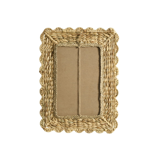 Espejo de pared natural de jacinto de agua festoneado, espejo colgante para decoración de baño, sala de estar, entrada de casa de campo, de Vietnam - Product Image 2