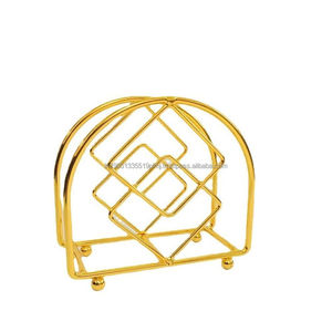 Porta Servilletas de Metal Dorado Hecho a Mano de Alta Calidad, Acabado Pulido, Estilo Americano, Diseño Elegante para el Hogar, Restaurante, Bar, Hotel - Product Image 4