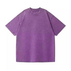 Low Price Streetwear Oversized Acid Washed <b>Tshirt</b> for Men Vintage Cotton Custom 230 Gsm Washed T-shirt Stone Acid Washed T Shirt - Product Image 2