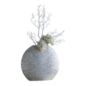 Jarrón Decorativo de Lujo Redondo de Madreperla, Diseño de Rayas Negras para Interiores Modernos - Product Image 2