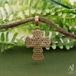 Pendentif croix en moissanite bicolore, coupe ovale, bijou pour homme et femme, collier chaîne - Product Image 3