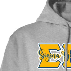 Sudadera con Capucha Estampada con la Letra Sigma Gamma Rho 1922 en Gris para Mujer, Sudadera de la Hermandad Griega, Ropa Universitaria Personalizada - Product Image 5