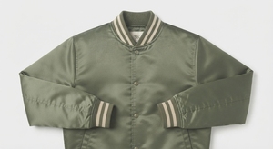Chaqueta Varsity Impermeable de Satén Verde Oliva para Hombre, Cuello Alto, Cierre de Botones, Ropa Exterior Casual de Invierno - Product Image 5
