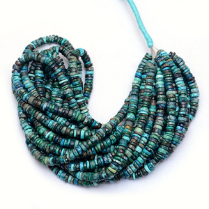 Cuentas lisas de crisocola de 6 mm, cuentas sueltas de crisocola natural semipreciosa en forma de rueda, para la fabricación de joyería. - Product Image 5