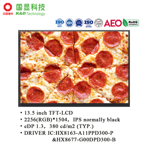 13,5 inch 2256x1504 Giao diện EDP Góc nhìn toàn diện 70% NTSC Xử lý bề mặt bằng lớp phủ cứng Màn hình cảm ứng IPS TFT <span class=keywords><strong>LCD</strong></span> Đèn nền LED - Product Image 6