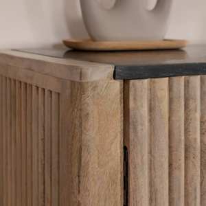 Buffet en bois de manguier et marbre noir Vandana Prime Vertex - Product Image 2