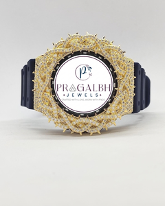 Reloj de Diamantes de Lujo Pragalbh Jewels, Diseño de Espinas, Correa de Acero Inoxidable y Caucho, Estilo Hip Hop para Hombre - Product Image 3