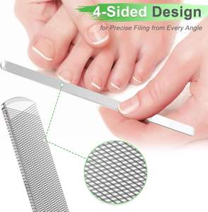 Lime à ongles double face en acier inoxydable robuste, motif zèbre, pour ongles épais, outil de manucure et pédicure - Product Image 4