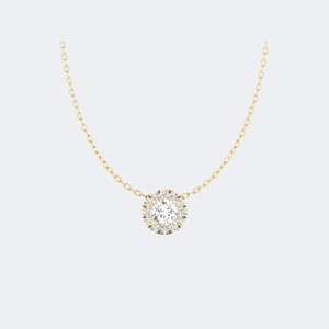 Collier solitaire en diamant rond serti de griffes 1,30 carat total - Product Image 1