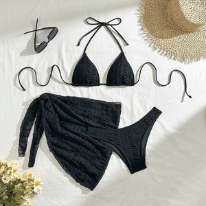 Nuevo Burkini de Dos Piezas para Mujer, Sexy, de Color Sólido, con Espalda Descubierta, Logotipo Frontal, Secado Rápido, Traje de Baño para Playa, Venta Caliente - Product Image 4