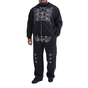 ชุดวอร์มเข้ารูปของผู้ชายผ้าฝ้าย100% พิมพ์ลายออกแบบให้มีซิปสำหรับฤดูหนาวเป็นมิตรกับสิ่งแวดล้อม - Product Image 1