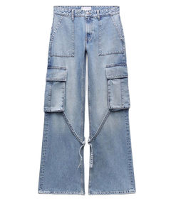 Pantalones Vaqueros Modernos para Mujer con Paneles Adornados con Joyas, Pantalones Anchos de Mezclilla para Mujer, Estilo Y2K, Pantalones Vaqueros Acampanados para Mujer - Product Image 4