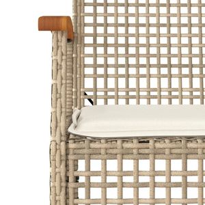 Conjunto de comedor para jardín mediano con cubiertas extraíbles de poliratán beige - Product Image 4