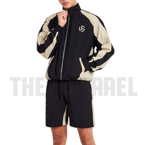 Ensemble short et t-shirt respirant en nylon à taille élastique, séchage rapide, confortable, style streetwear, couleur unie, pour homme - Collection automne - Meilleures ventes - Product Image 5
