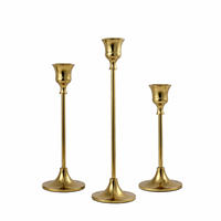 Candelabro alto de latón, decorativo, para velas cónicas, para decoración del hogar, bodas, Navidad.
