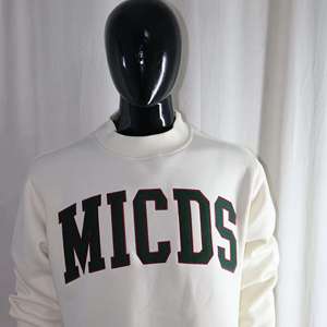 Sudadera de cuello alto MICDS CREAM 100% algodón VERDE CAZA con apliques bordados, sudadera de cuello ancho FZYPS SPORTS - Product Image 3