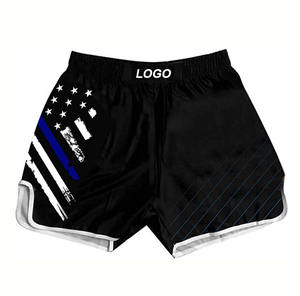 Nouveaux shorts de boxe personnalisés en satin pour hommes, taille élastique, décontractés, extensibles, unis, pour arts martiaux, 100 % polyester - Product Image 1