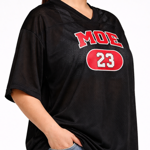 Jersey de Fútbol Americano Unisex Negro de Moda 2026, Corte Holgado, Personalizable con Logotipo, Impresión OEM, Venta al Por Mayor, Marca Privada, Compradores de EE. UU. - Product Image 5