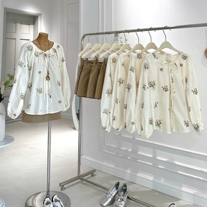 Top de mujer estilo coreano con encaje liso, cuello en V, manga corta, corte regular, informal, por encima de la rodilla, para primavera y verano - Product Image 5