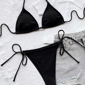 Conjunto de Bikini de Dos Piezas de Corte Alto para Mujer, Más Vendido al por Mayor, con Logotipo Frontal, Último Diseño, Sostenible, de Secado Rápido y Transpirable - Product Image 5