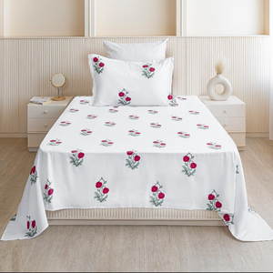 Cotton <b>Fitted</b> Bed <b>Sheet</b> Geometric Grid Mattress Cover OEM Manufacturer Wholesale - Product Image 4