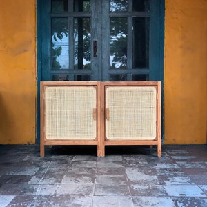 Indonesian Teak <b>Rattan</b> Storage Nightstand Wholesale Custom OEM ODM Factory Living Room Accent Sideboard Credenza Export Supplier - Product Image 5