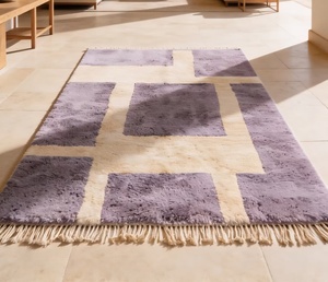 Factory Lined Looked Textured Persian Design Handmade Authentic Moroccan Beni Ourain <b>Rug</b> Carpet , Azilal <b>Rug</b>, Tapis - Product Image 1