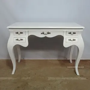 Antique Desk Classic White Painted Secretary Table Design simples de mesa de escrita de madeira feita para mobiliário de escritório estilo francês