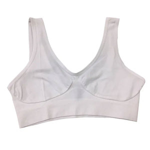 Women Seamless V-Neck Racerback Sports <b>Bra</b> Medium Support Solid <b>Blue</b> Yoga Top - Product Image 3