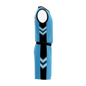Conjunto de Uniforme de Baloncesto Ekin Impex, Sin Mangas, Cuello en V, Azul y Negro, para Adultos, Absorbente de Humedad, Impresión Sublimada - Product Image 6