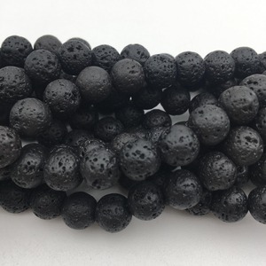 Cuentas Redondas de Piedra Volcánica Negra de la Fábrica Rare Gems, Cuentas de Piedra Curativa en Forma de Bola - Product Image 5