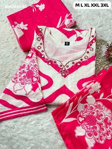 Ensemble Kurti-Pant en Soie Morgan de Bonne Qualité avec Impression Numérique et Dupatta Imprimée – Mode Féminine – Fournisseur Grossiste Exportateur - Product Image 4
