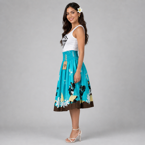 Women Hawaiian Island Tropical Autumn Custom Floral Beach Casual Breathable Natural Lightweight 100% Cotton Maxi Dress - Product Image 3