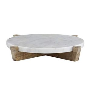 Best Seller <b>Red</b> Solid Marble Cake Stand Home Decor Round Pedestal Tray for Kitchen Table Elegant Dessert Serving Display - Product Image 4