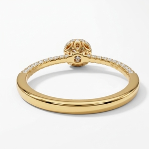 Cushion & Round Diamond Ring in 14K Yellow Gold | 1.00 CT Women's Fine Jewelry - Product Image 5