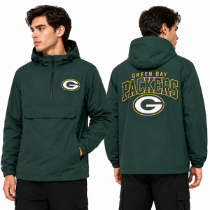 <b>Men</b> Teamwear Patriots Anorak Jacket Custom Embroidery Logo Hooded <b>Pullover</b> Windbreaker Wholesale Sportswear Supplier - Product Image 3