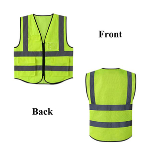 Gilet de sécurité réfléchissant haute visibilité avec plusieurs poches et porte-badge pour la construction et le contrôle de la circulation - Product Image 2