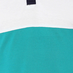 เสื้อโปโลแขนสั้นผู้ชาย ทรงปกติ ดีไซน์เรียบง่าย สีบลู ไวท์ เทอล  แบบคอปก  ผ้าถัก  ลายบล็อกสี - Product Image 6