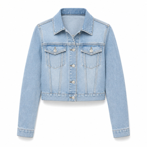 Chaqueta de mezclilla casual OEM para mujer, abrigo ligero y cálido, cortavientos de mezclilla elegante para mujer - Product Image 3