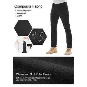 Pantalon softshell pour homme, taille plus, imprimé, chaud, doublure en polaire 100% polyester, imperméable, coupe-vent, pantalon d'hiver pour l'extérieur - Product Image 2