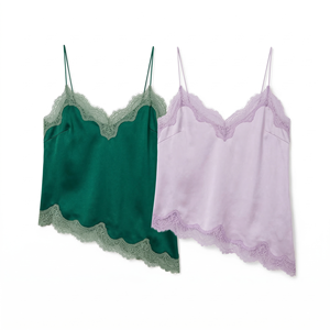 Early Spring New Satin Loose Lace V-Neck Sleeveless Slimming Inner Layer Camisole <b>Top</b> - Product Image 1
