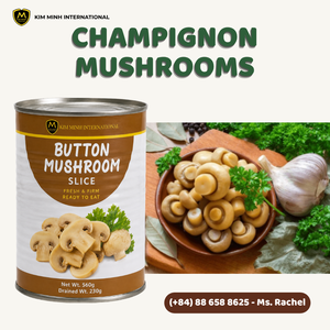 Kim Minh International Champiñones enlatados en salsa, rebanados, 560g, listos para comer, frescos y firmes, conservados en salmuera - Product Image 2