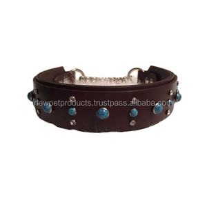 Collier pour chien en cuir solide, écologique et durable, style rembourré, décoration à rivets, laisse réglable de luxe, pour l'extérieur - Product Image 2