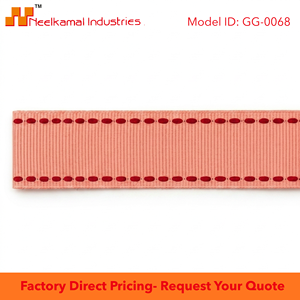 Ready Stock 25mm Peach Coral Red Edge Stitch Grosgrain <b>Ribbon</b> for Party Decor Boutique Clips Gift Wrap Bulk Supplier - Product Image 6