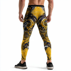 Leggings de sport pour homme avec poches, séchage rapide, compression, 100% polyester, sublimation, imprimés - Product Image 2
