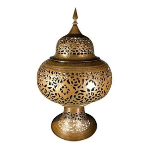 Brûleur d'encens antique avec poignée incurvée et motif en forme de croix, diffuseur d'aromathérapie, utilisation toute saison, décoration pour la maison - Product Image 2