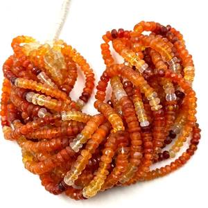 Cuentas facetadas de ópalo de fuego mexicano, cuentas de ópalo de fuego mexicano de alta calidad, cuentas de ópalo facetadas cortadas a máquina, cuentas de ópalo de 6x8 mm - Product Image 3